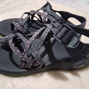 Chaco Black and Purple Women's Sandals W7